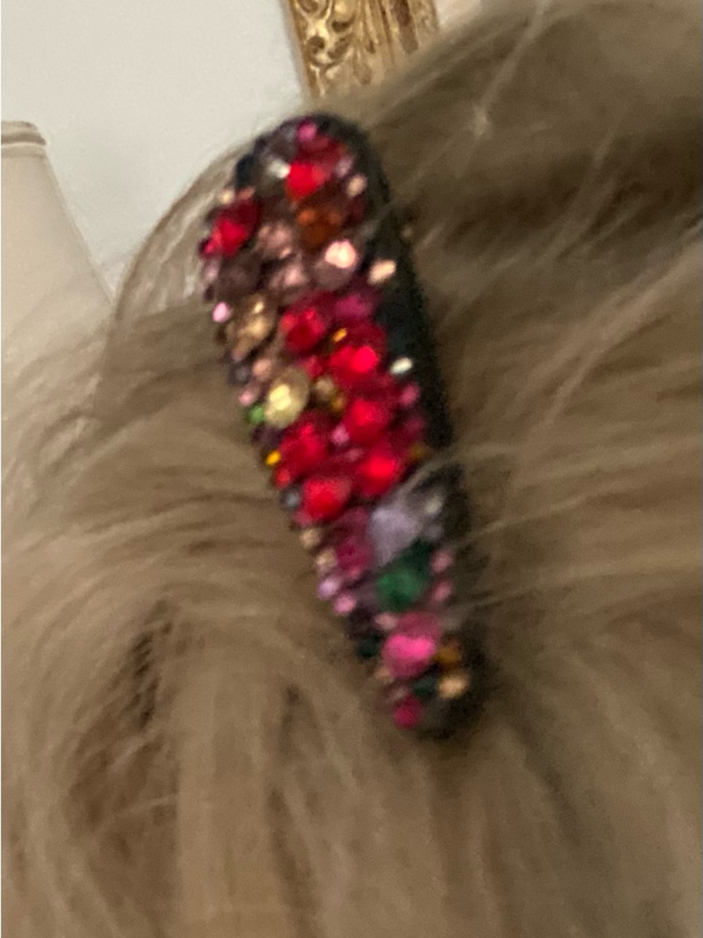 Multicolor Crystal Embellished Hair Clip - Women